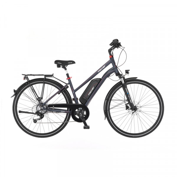 FISCHER Damen Trekking E-Bike VIATOR 2.0 - anthrazit matt, 28 Zoll, RH 44 cm, 422 Wh (Generalüberhol