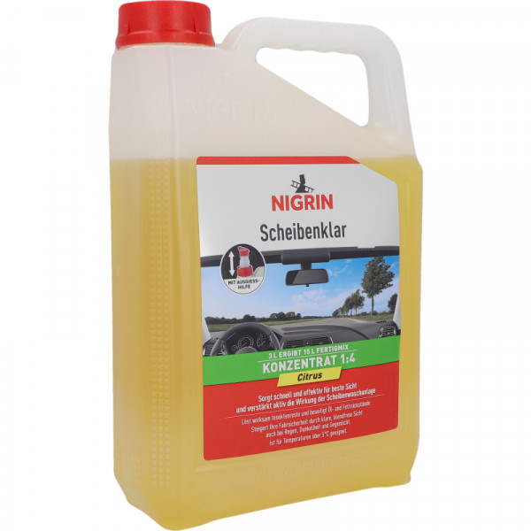 NIGRIN Scheibenklar Konzentrat 1:4 Citrus-Duft 3l Klarsicht Scheibenreiniger