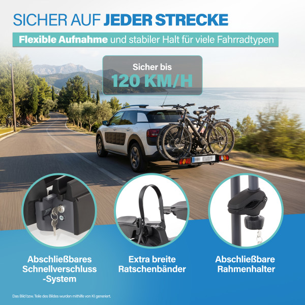 Kupplungs Fahrradträger FISCHER ProlineEvo2 Heckträger für 2 Fahrräder E-Bikes