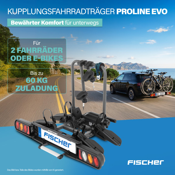 Kupplungs Fahrradträger FISCHER ProlineEvo2 Heckträger für 2 Fahrräder E-Bikes