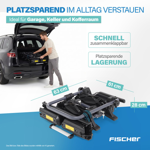 Kupplungs Fahrradträger FISCHER ProlineEvo2 Heckträger für 2 Fahrräder E-Bikes