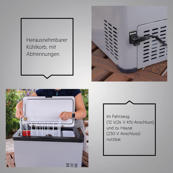 Kompressor Kühlbox 30L AEG -20°C +20°C Kühlschrank 12/24V 230V Camping Auto Boot