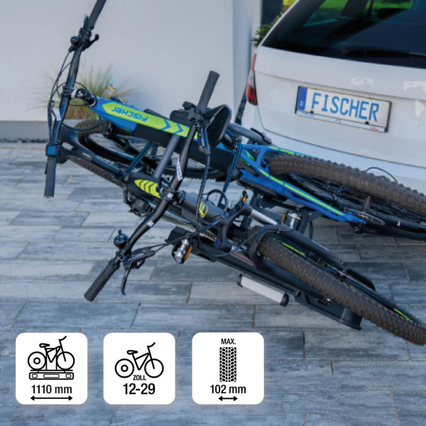 Kupplungs Fahrradträger FISCHER ProlineEvo Heckträger für 2 Fahrräder E-Bikes