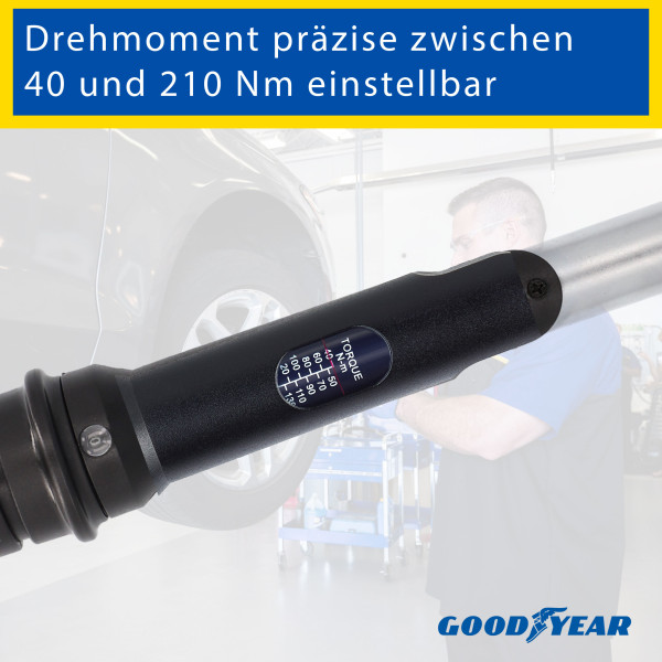 GOODYEAR Radwechsel-Set 6 tlg. Drehmomentschlüssel Umschaltknarre Steckschlüssel