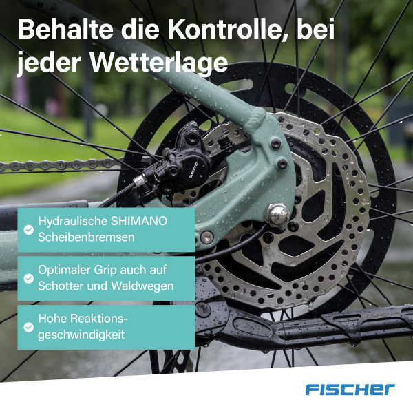 FISCHER MTB E-Bike MONTIS 2.2 ACTIVE Piniengrün matt, 29 Zoll, RH 49 cm, 688 Wh