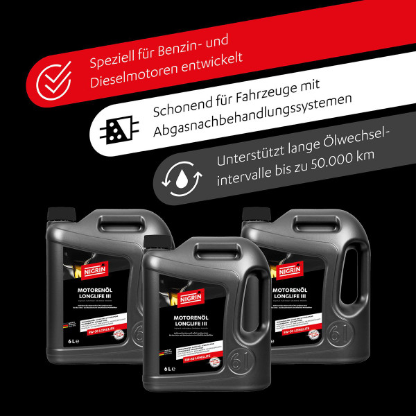 Motoröl 5W-30 NIGRIN Motorenöl LongLife III 6l