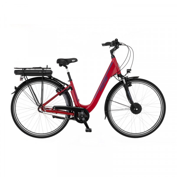 FISCHER City E-Bike Cita 1.0 - rot, RH 44 cm, 28 Zoll, 418 Wh Rücktritt