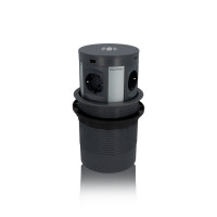 BLAUPUNKT Tischsteckdose mit induktivem Laden, Push-Funktion, 4-fach, 2xUSB A, 2xUSB C, 2 Meter, sch