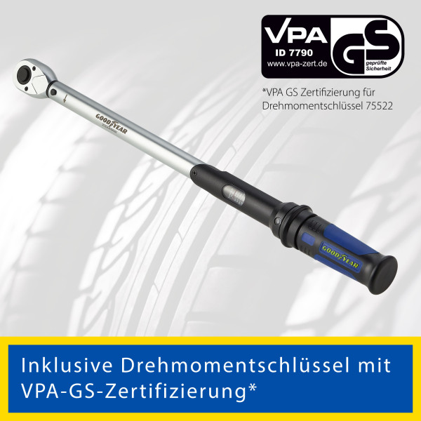 GOODYEAR Radwechsel-Set 6 tlg. Drehmomentschlüssel Umschaltknarre Steckschlüssel