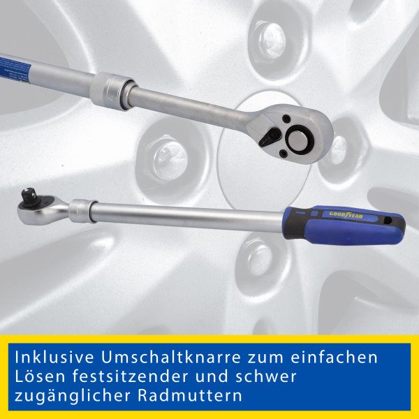 GOODYEAR Radwechsel-Set 6 tlg. Drehmomentschlüssel Umschaltknarre Steckschlüssel